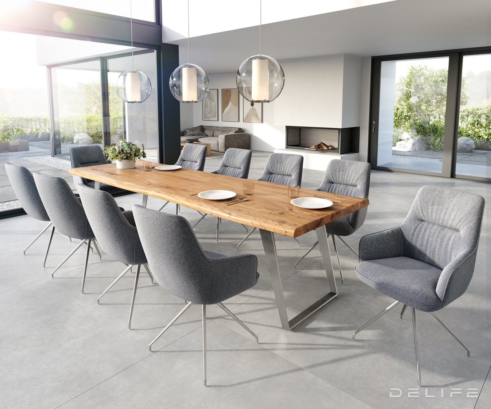 Jedilni stol Zelia, Material: Strukturirana tkanina 