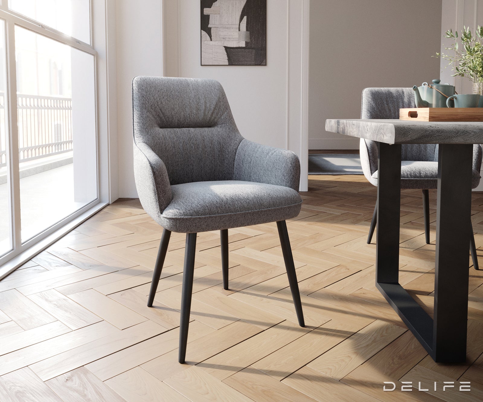 Jedilni stol Zelia, Material: Strukturirana tkanina 