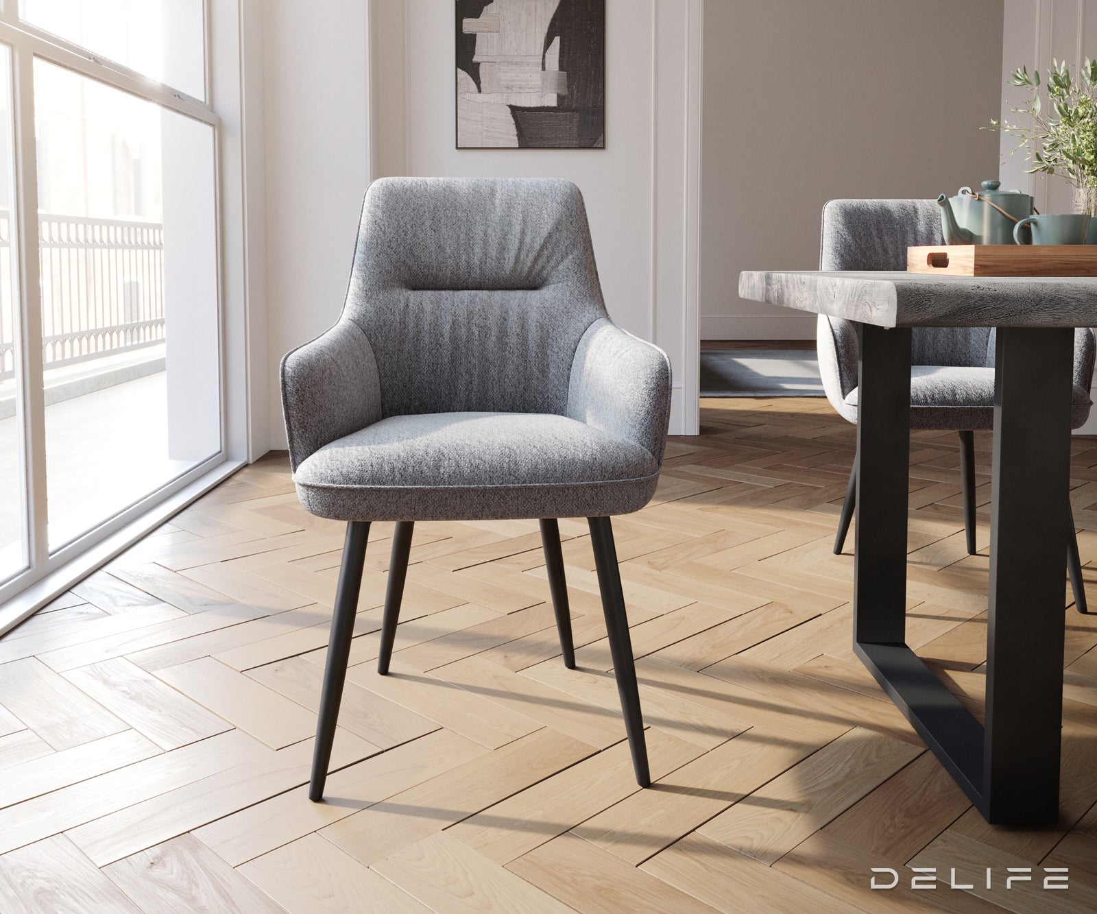 Jedilni stol Zelia, Material: Strukturirana tkanina 