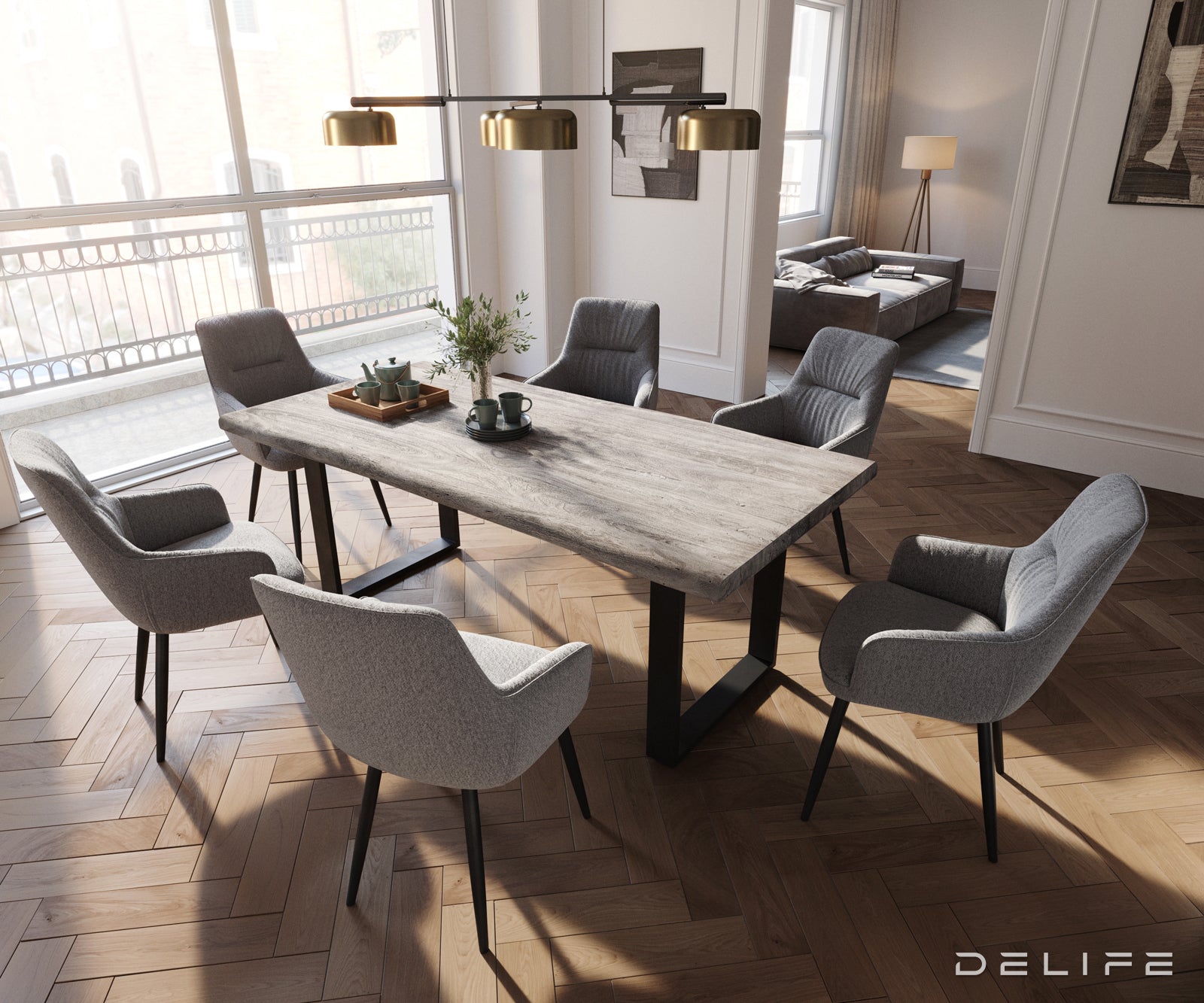 Jedilni stol Zelia, Material: Strukturirana tkanina 