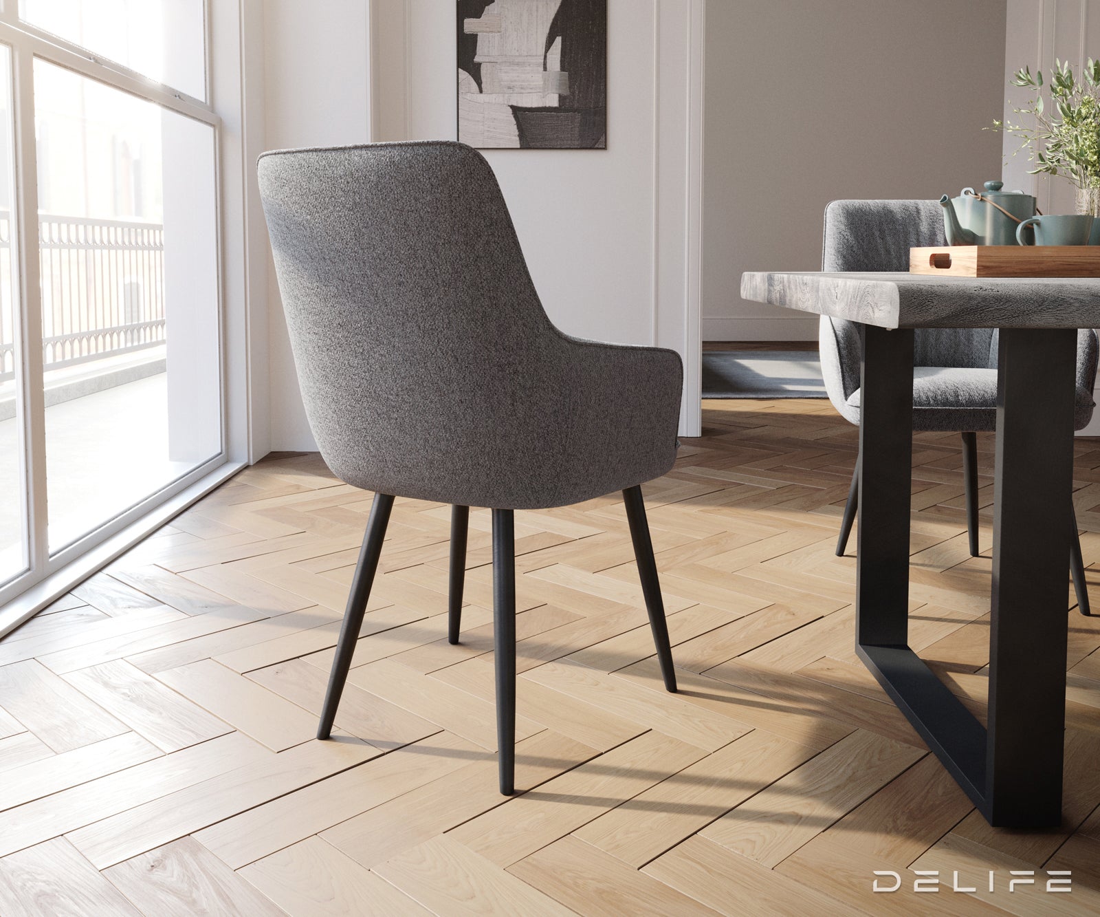 Jedilni stol Zelia, Material: Strukturirana tkanina 