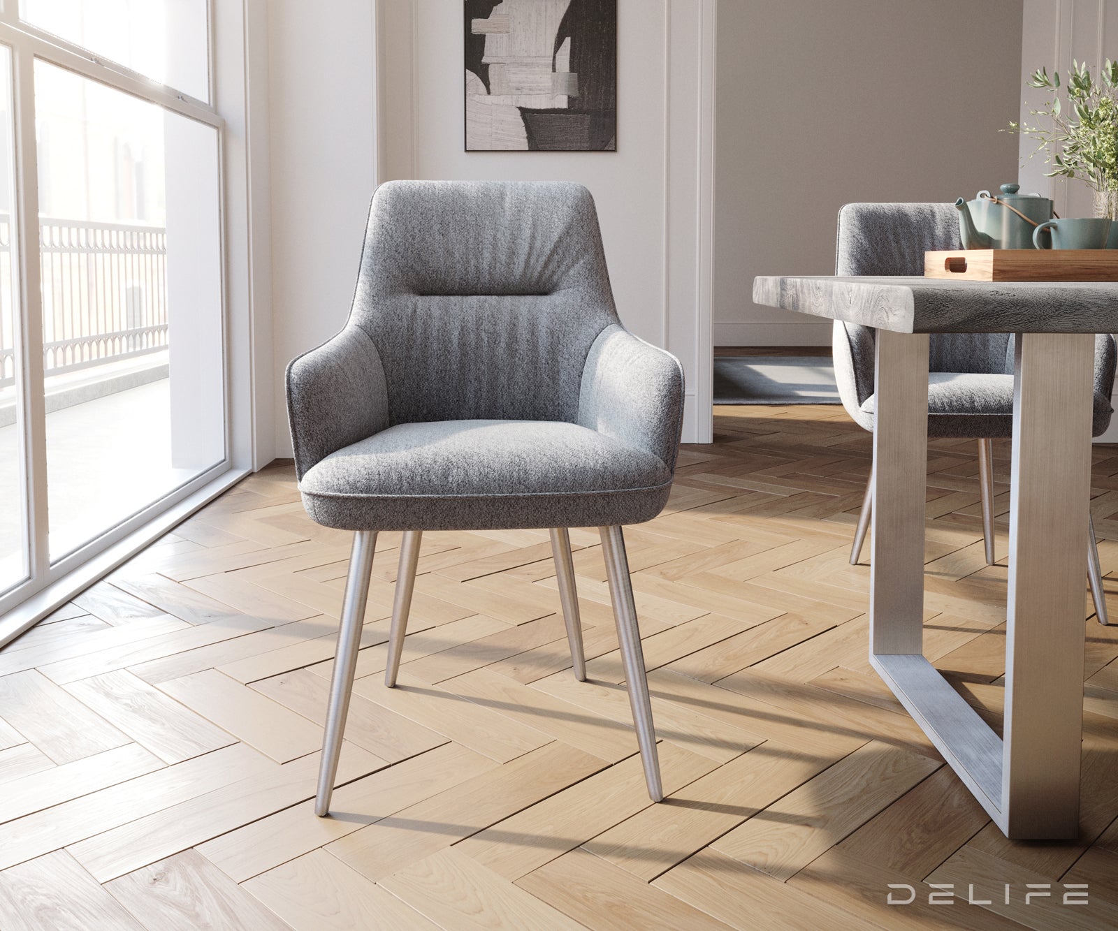 Jedilni stol Zelia, Material: Strukturirana tkanina 