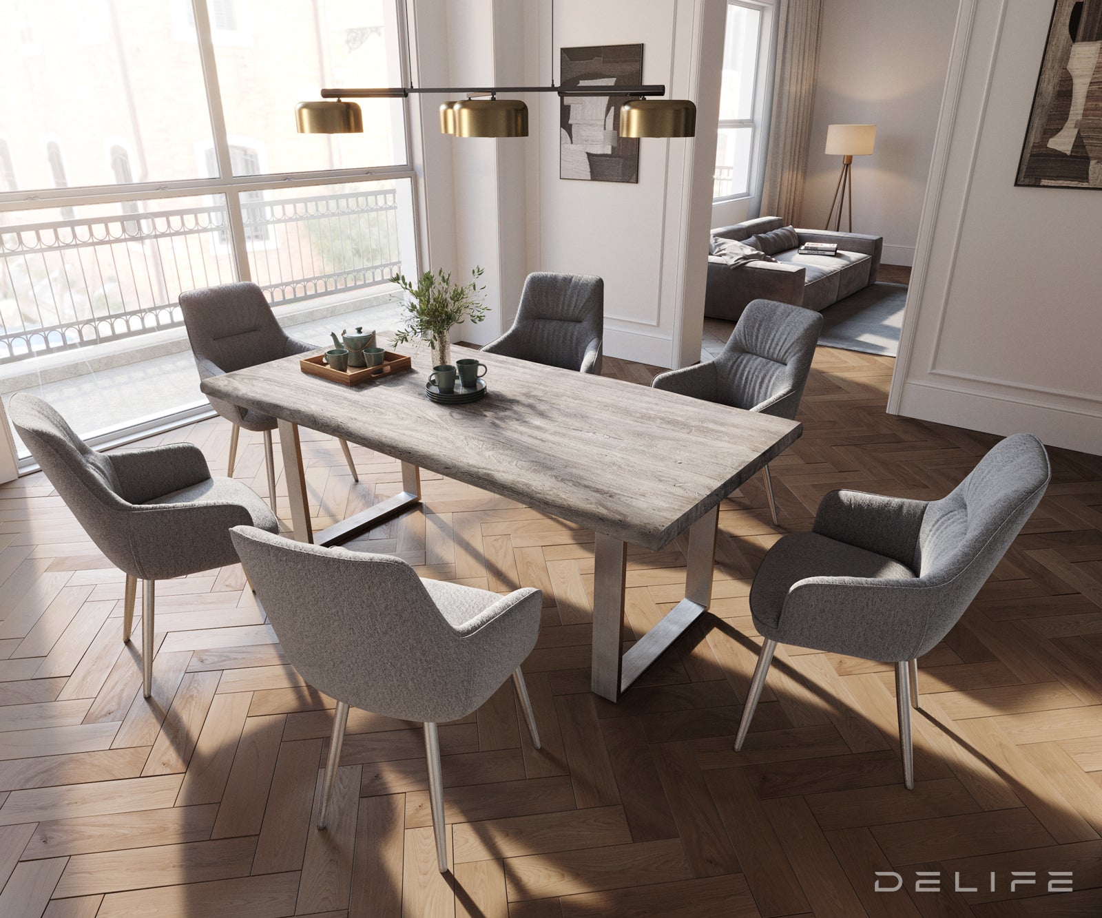 Jedilni stol Zelia, Material: Strukturirana tkanina 