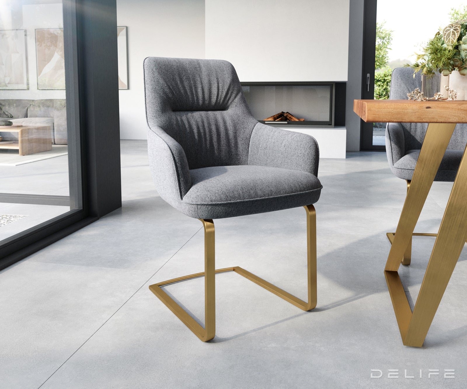 Jedilni stol Zelia, Material: Strukturirana tkanina 