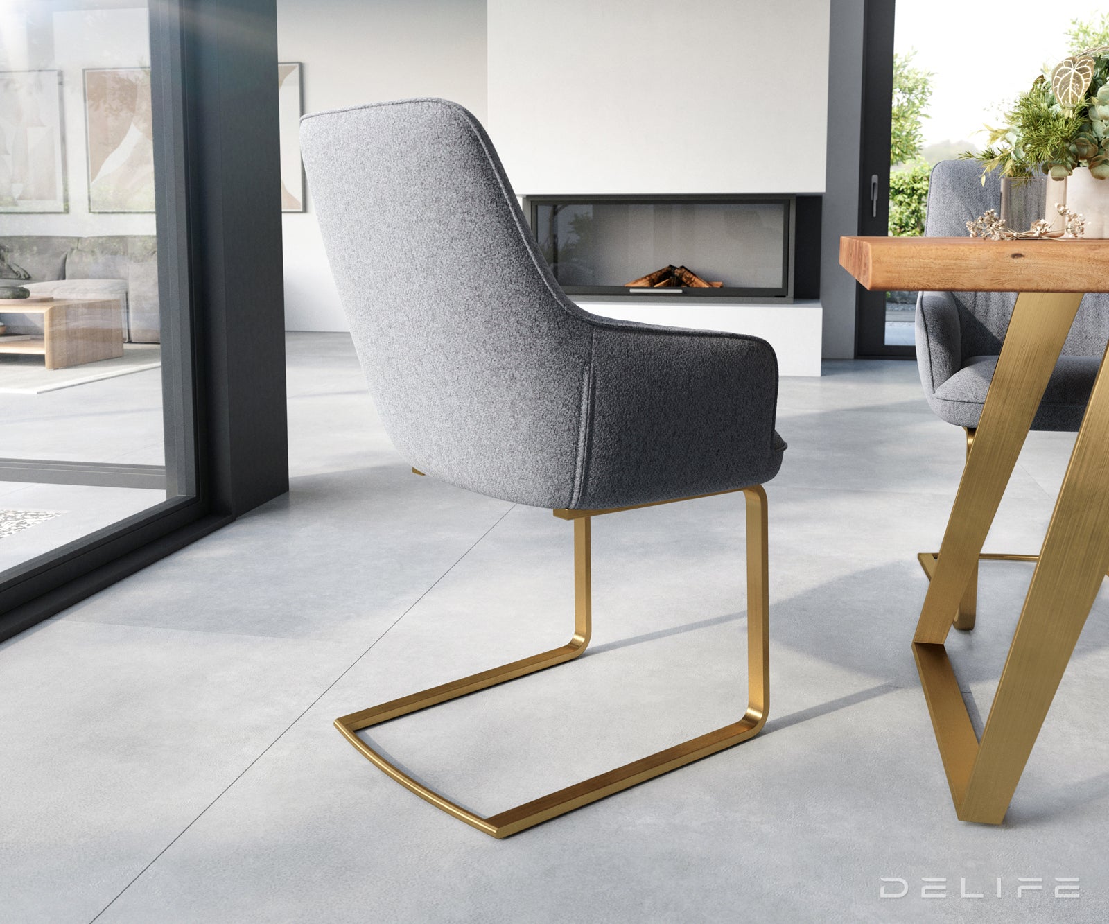 Jedilni stol Zelia, Material: Strukturirana tkanina 