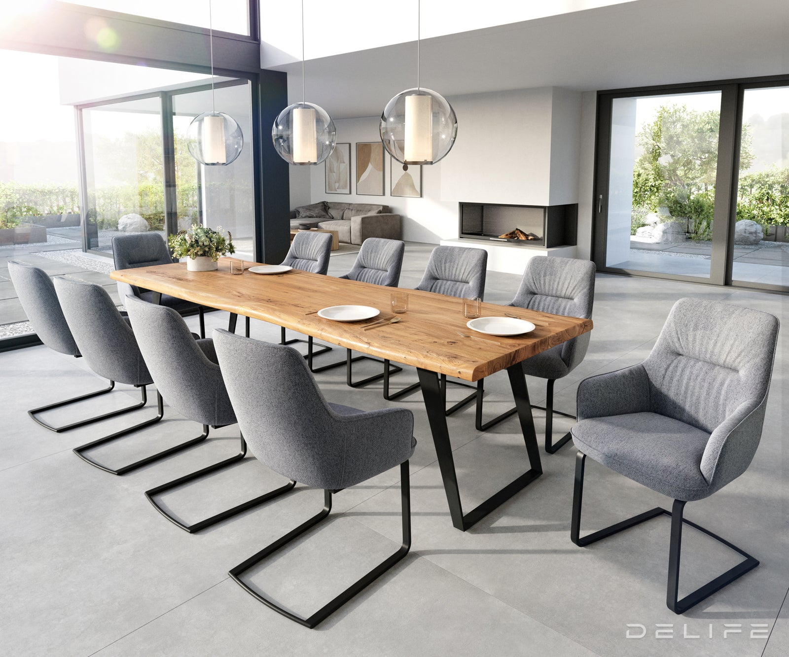 Jedilni stol Zelia, Material: Strukturirana tkanina 