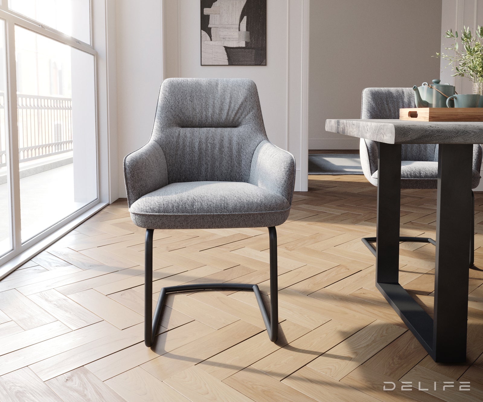 Jedilni stol Zelia, Material: Strukturirana tkanina 