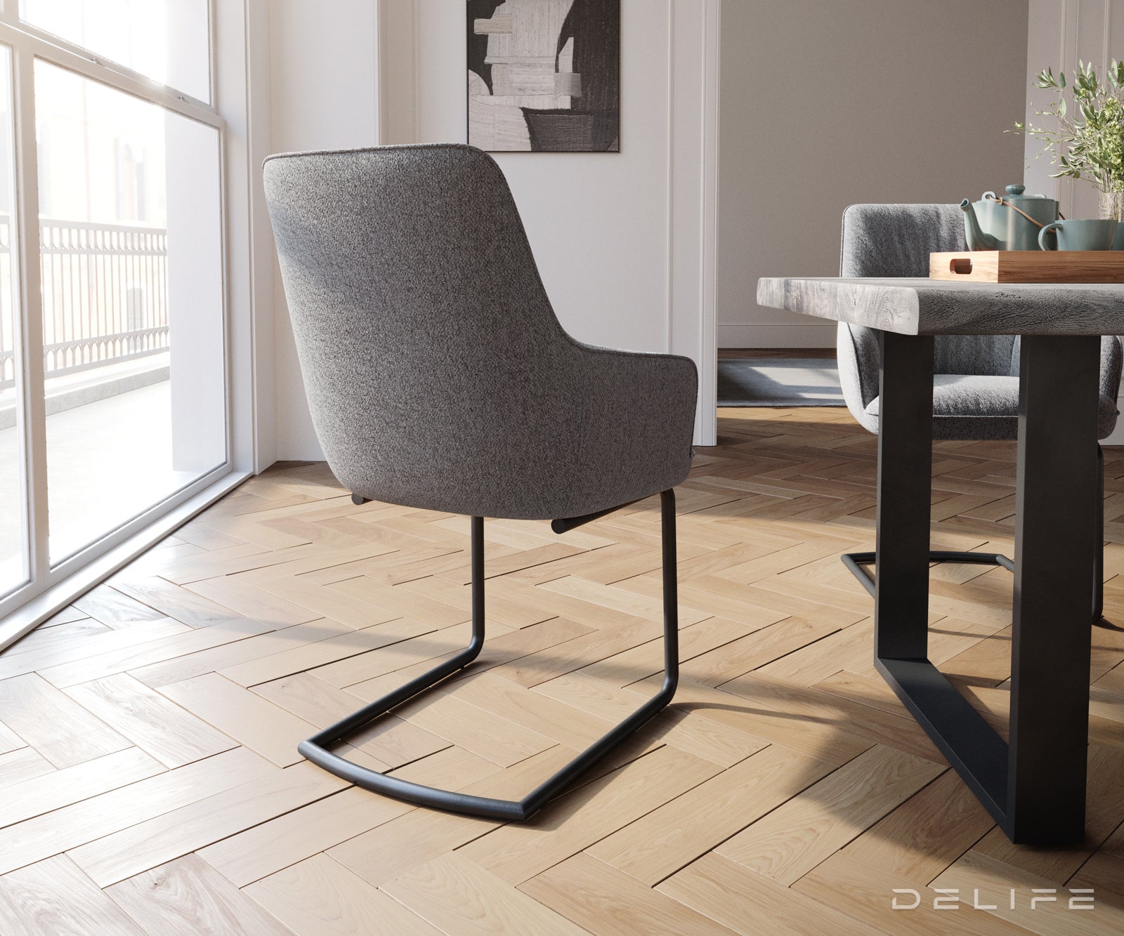 Jedilni stol Zelia, Material: Strukturirana tkanina 