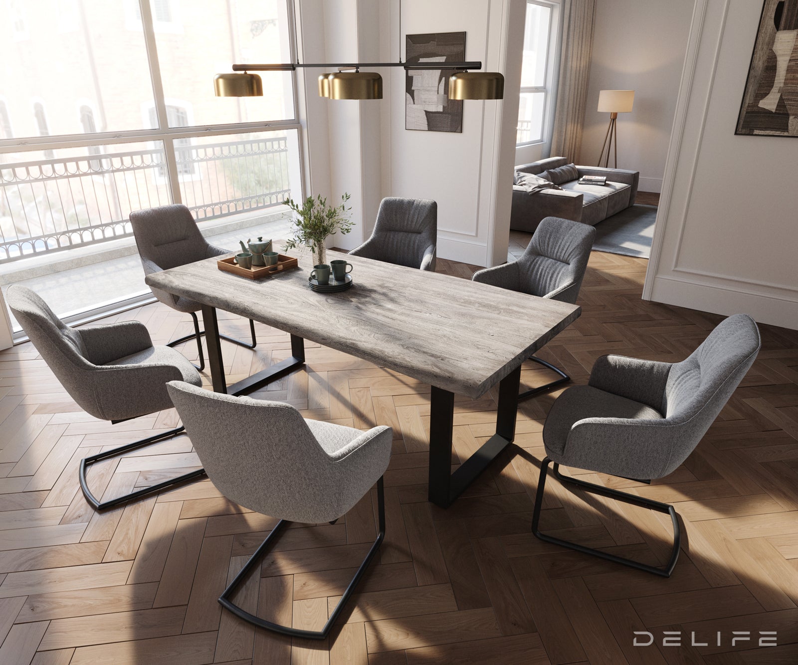 Jedilni stol Zelia, Material: Strukturirana tkanina 