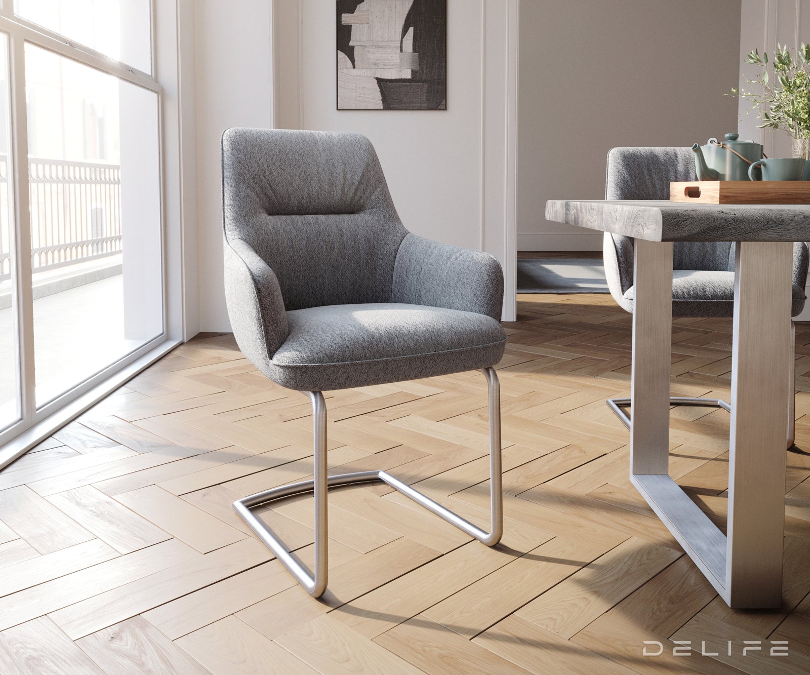 Jedilni stol Zelia, Material: Strukturirana tkanina 