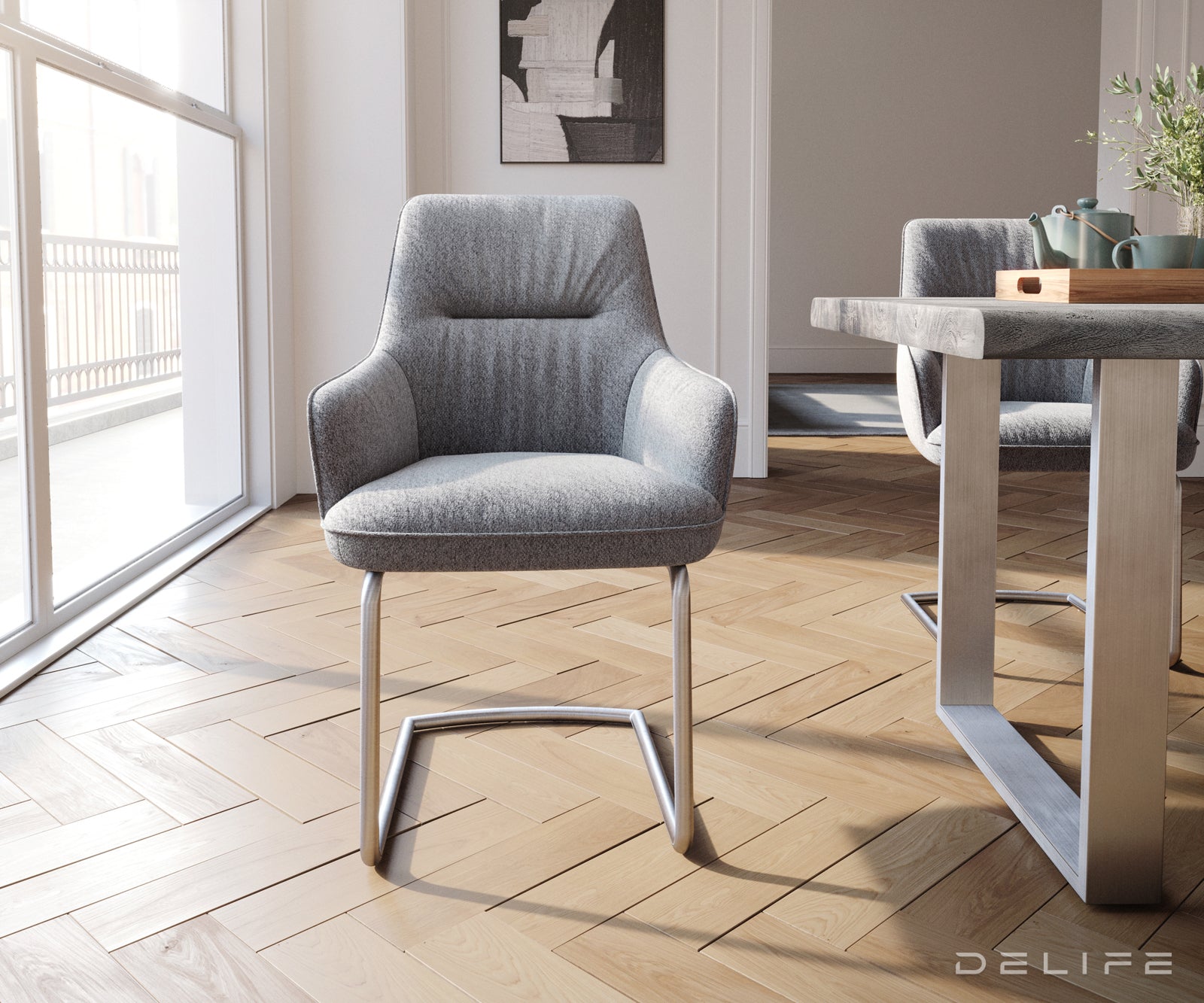 Jedilni stol Zelia, Material: Strukturirana tkanina 