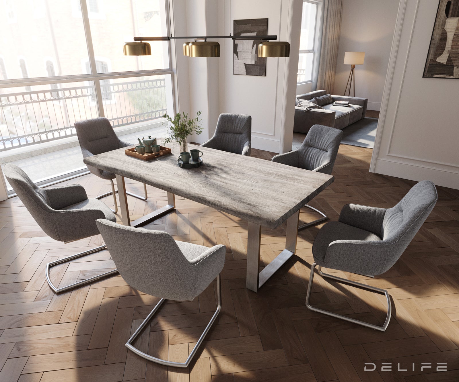 Jedilni stol Zelia, Material: Strukturirana tkanina 