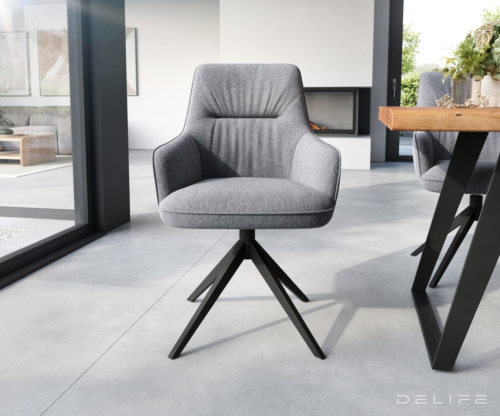 Jedilni stol Zelia, Material: Strukturirana tkanina 