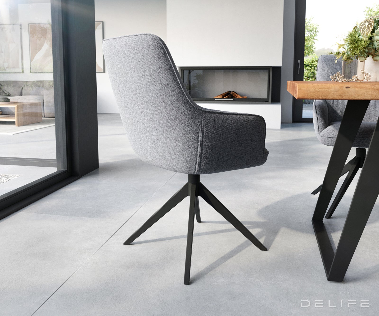 Jedilni stol Zelia, Material: Strukturirana tkanina 