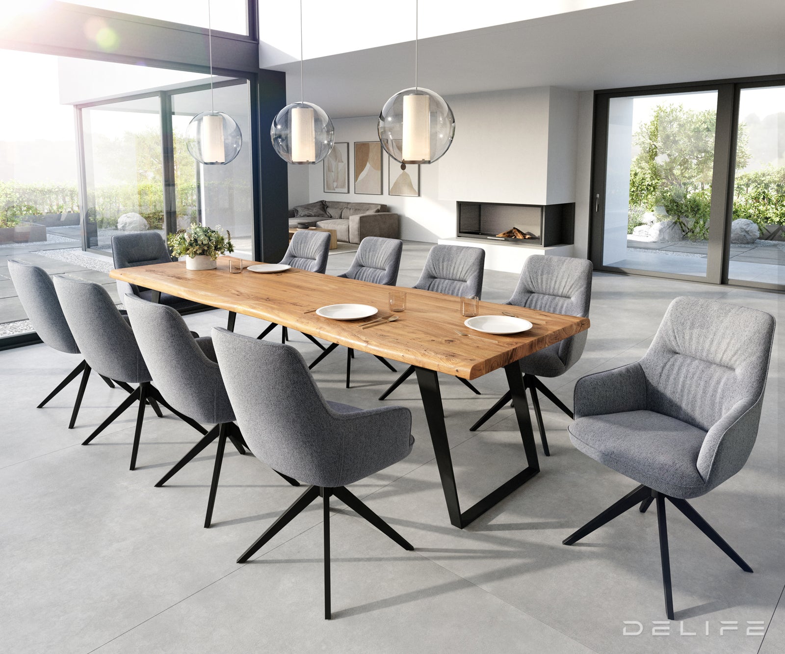 Jedilni stol Zelia, Material: Strukturirana tkanina 