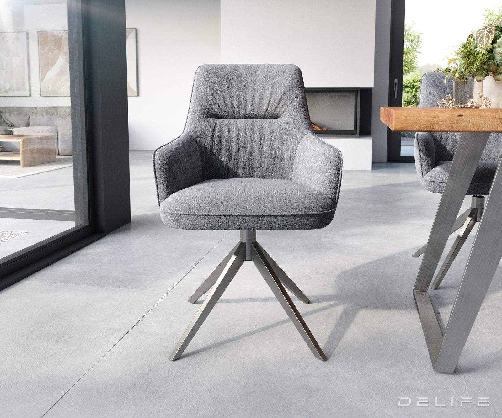 Jedilni stol Zelia, Material: Strukturirana tkanina 