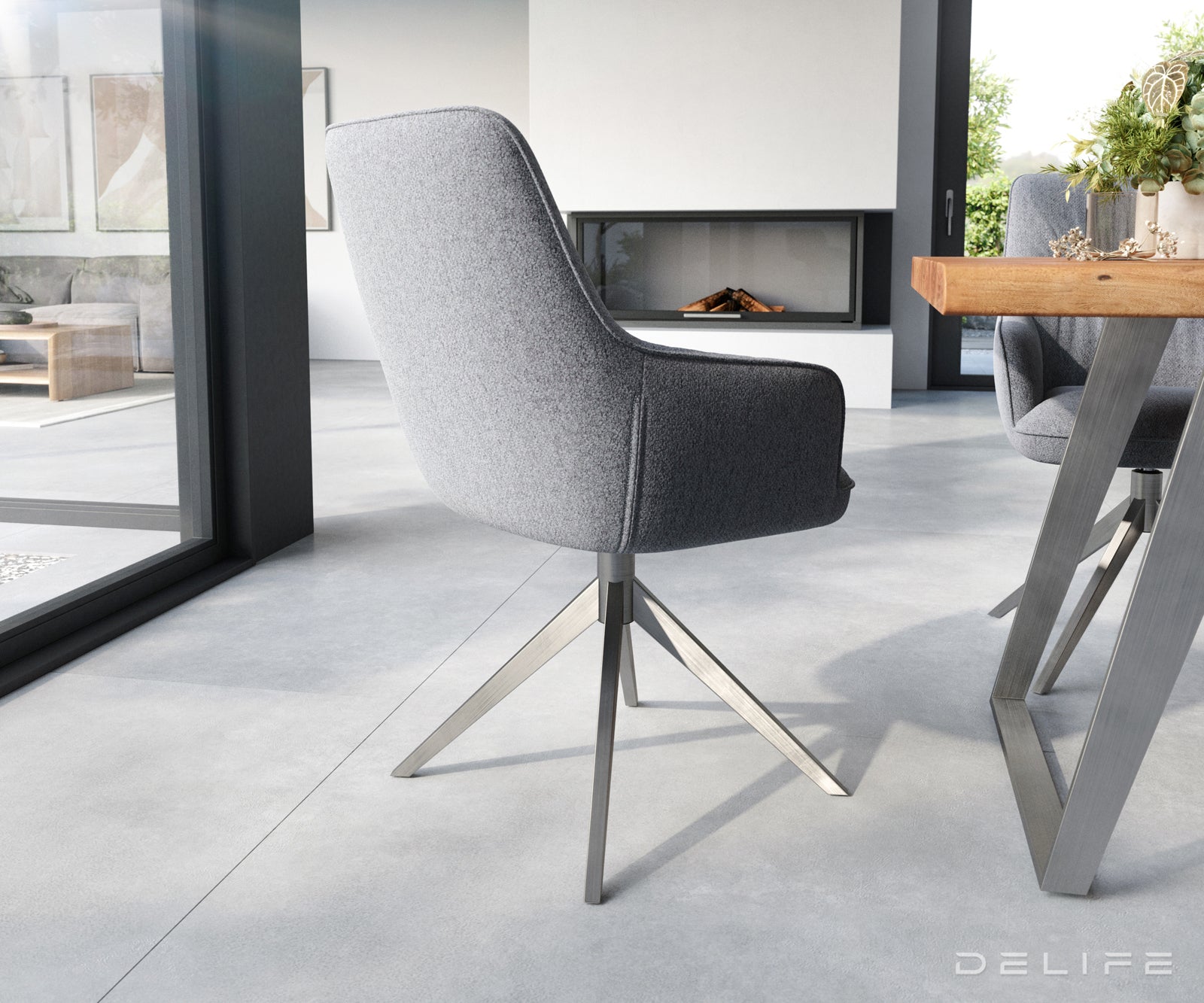 Jedilni stol Zelia, Material: Strukturirana tkanina 