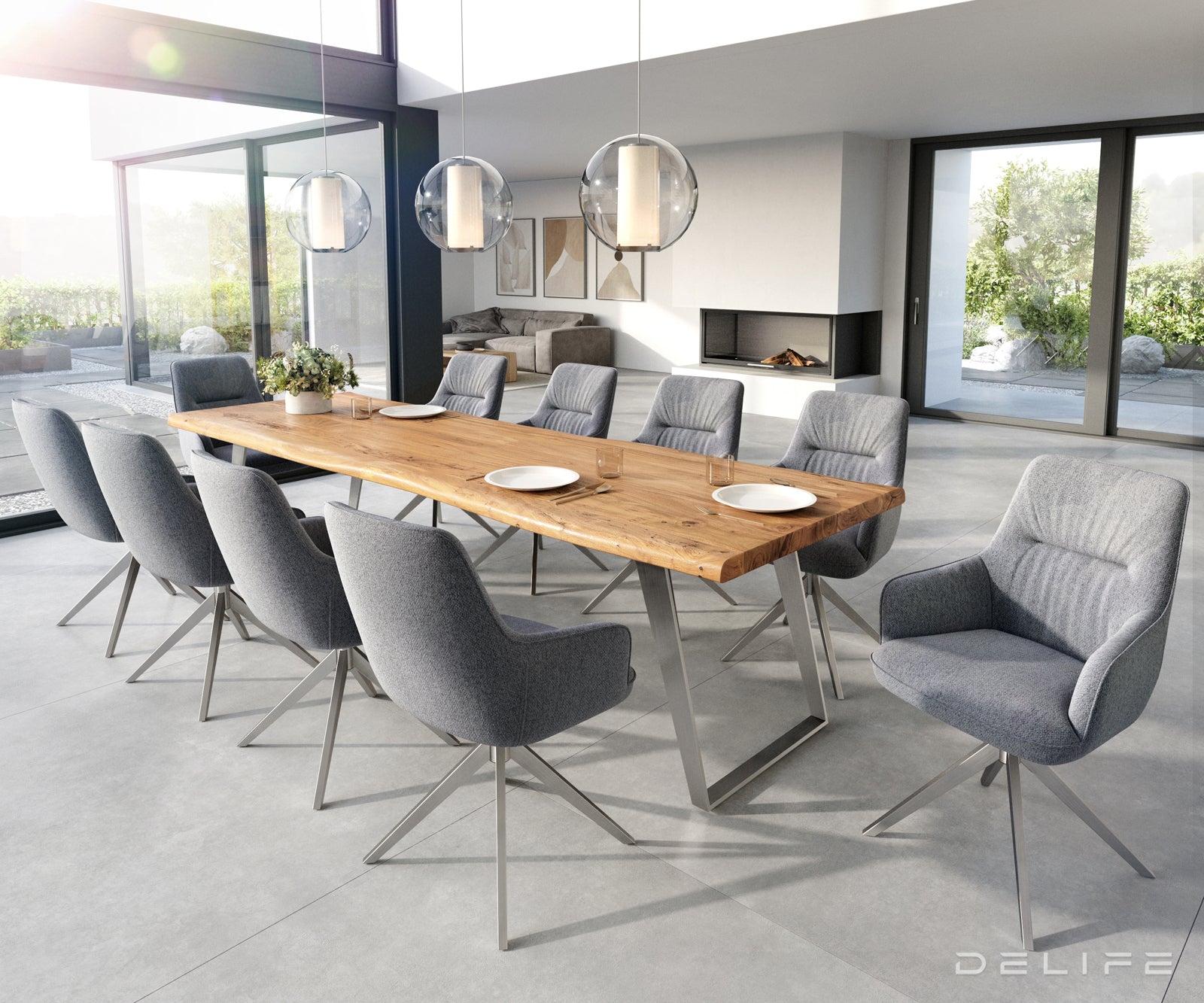 Jedilni stol Zelia, Material: Strukturirana tkanina 