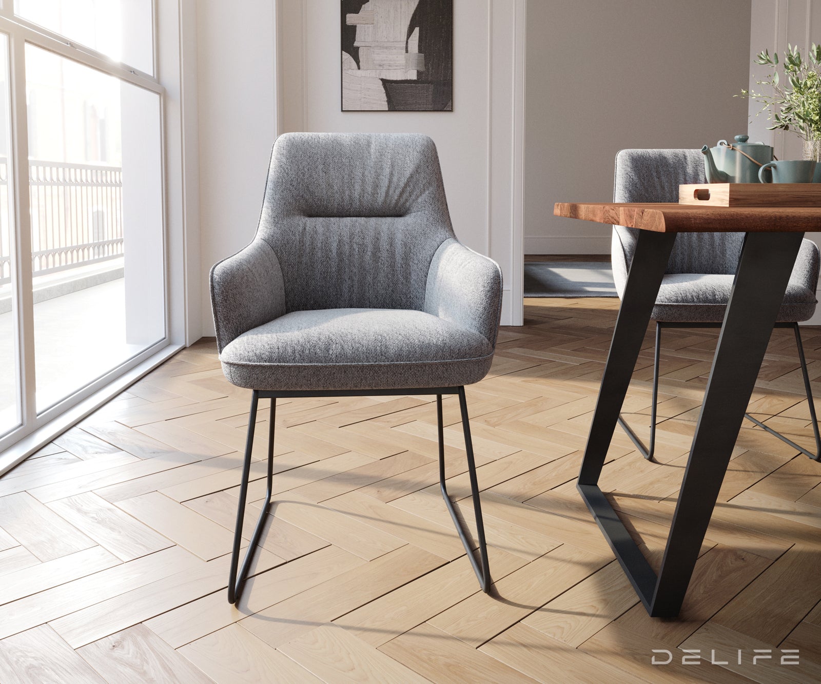 Jedilni stol Zelia, Material: Strukturirana tkanina 