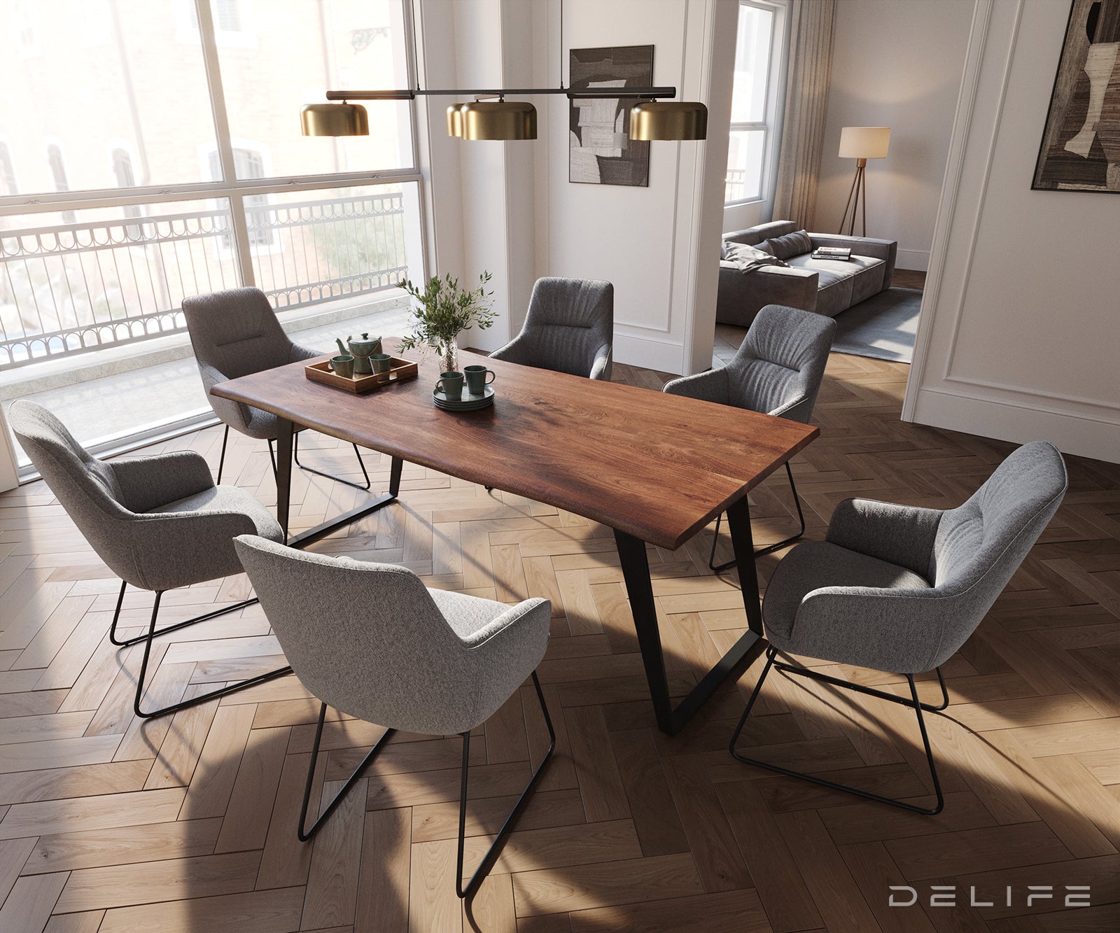 Jedilni stol Zelia, Material: Strukturirana tkanina 