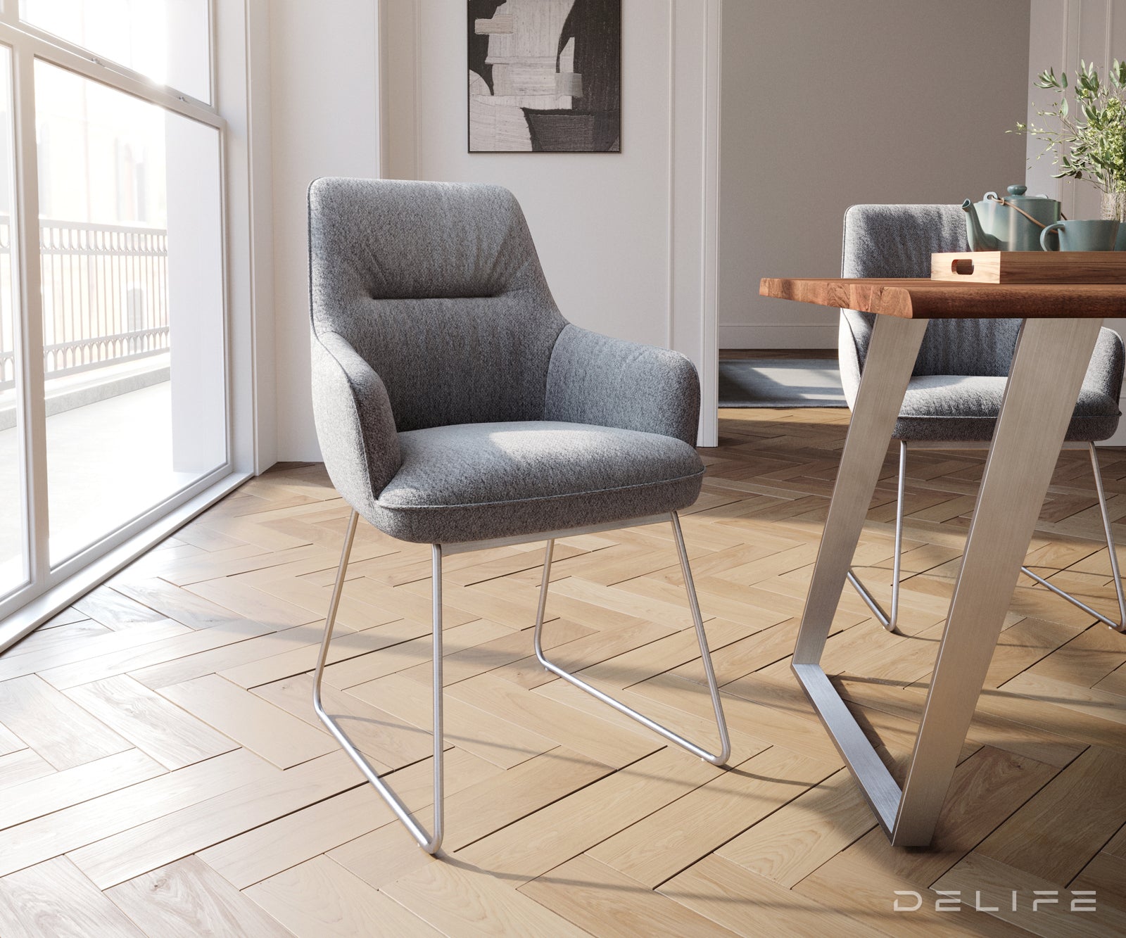 Jedilni stol Zelia, Material: Strukturirana tkanina 