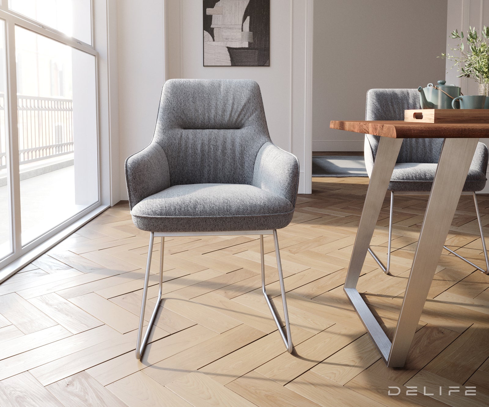 Jedilni stol Zelia, Material: Strukturirana tkanina 