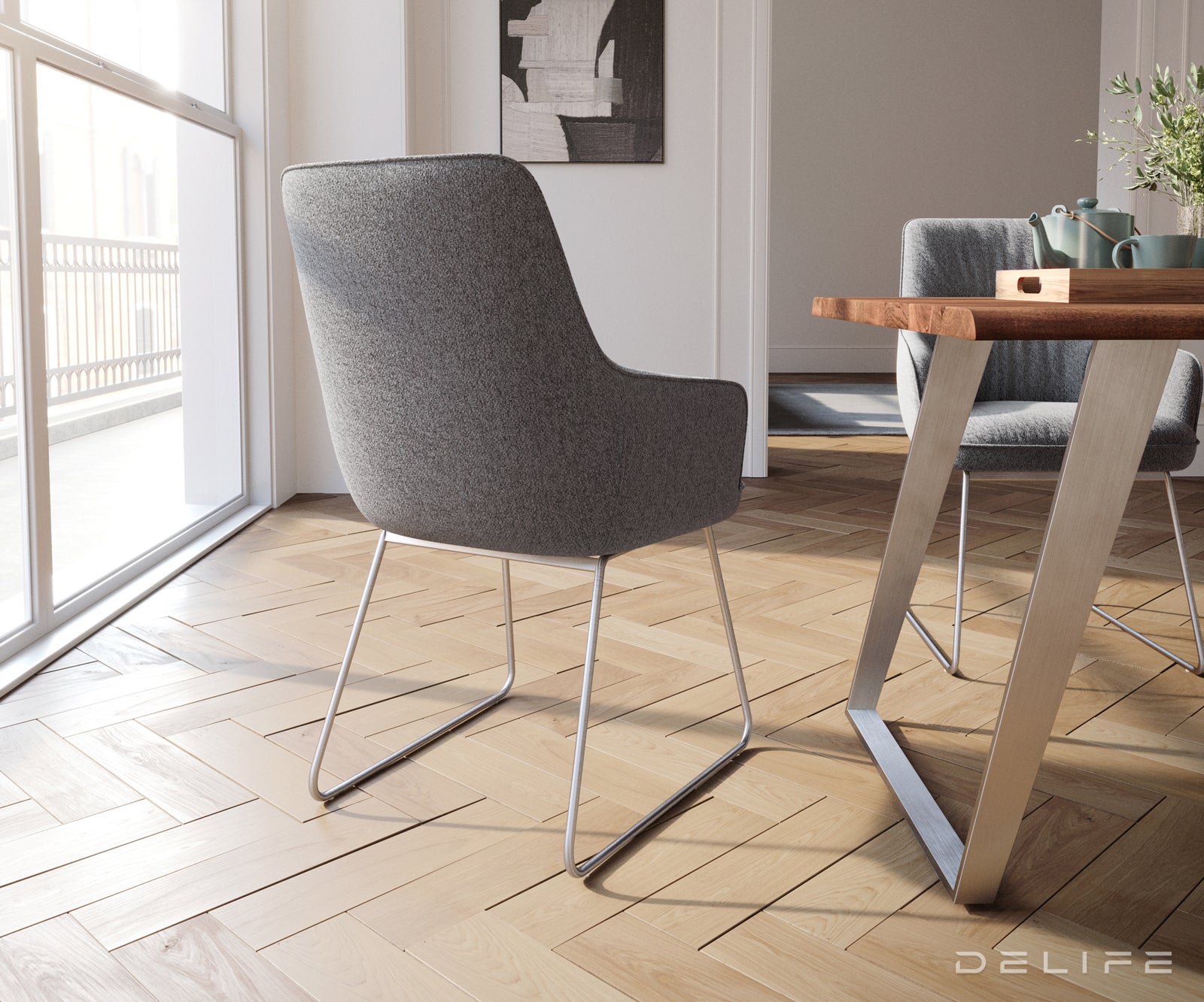 Jedilni stol Zelia, Material: Strukturirana tkanina 