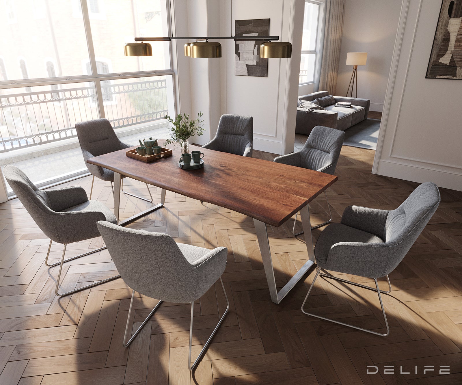 Jedilni stol Zelia, Material: Strukturirana tkanina 