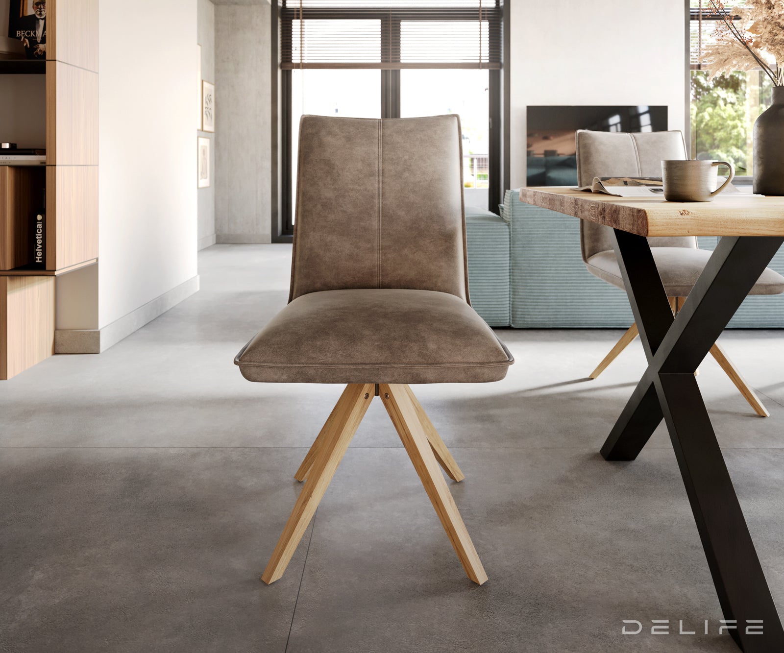 Jedilni stol Lelio, Material: Mikrofibra