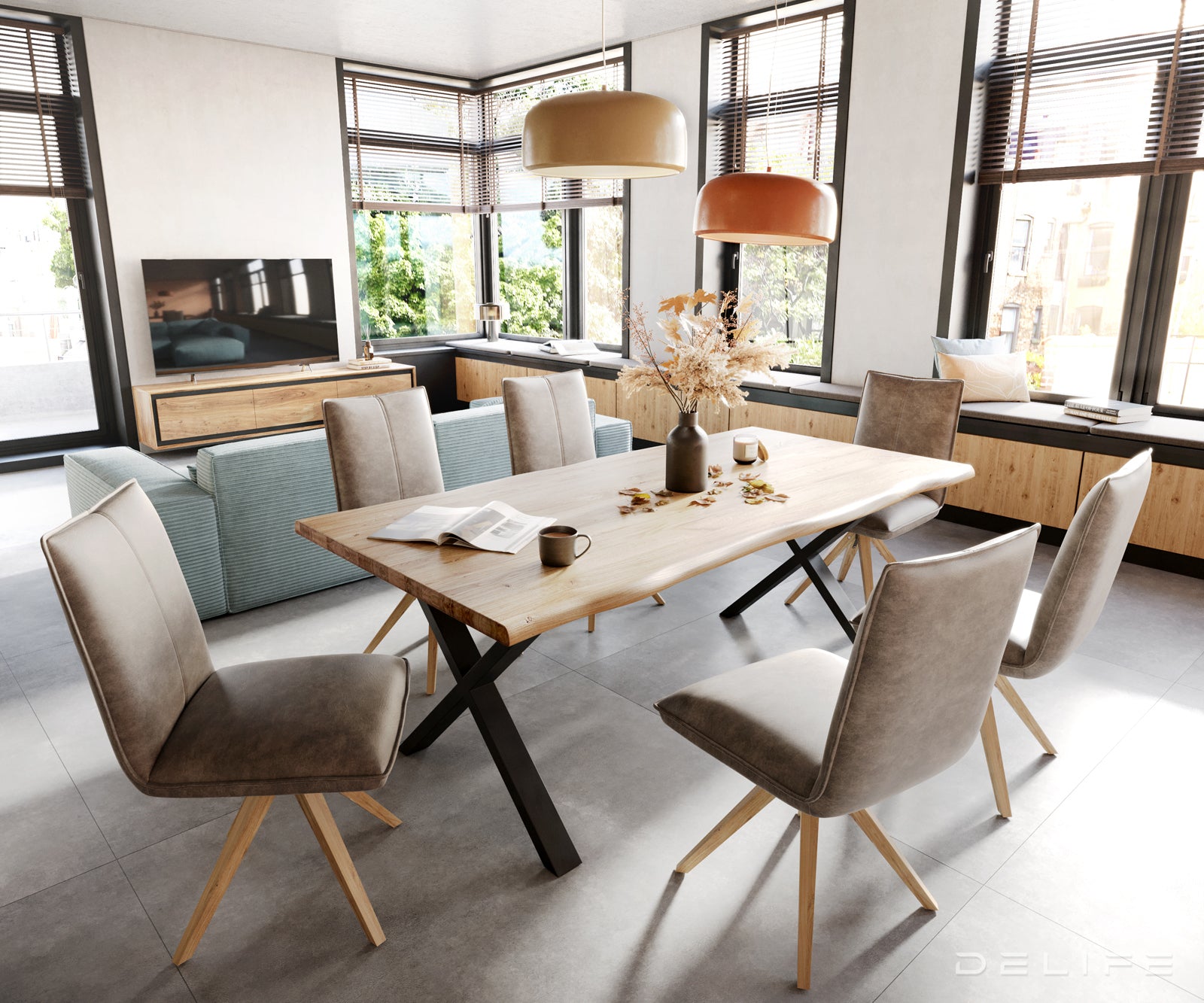 Jedilni stol Lelio, Material: Mikrofibra