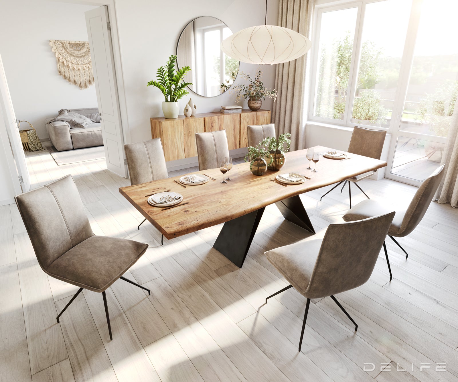 Jedilni stol Lelio, Material: Mikrofibra