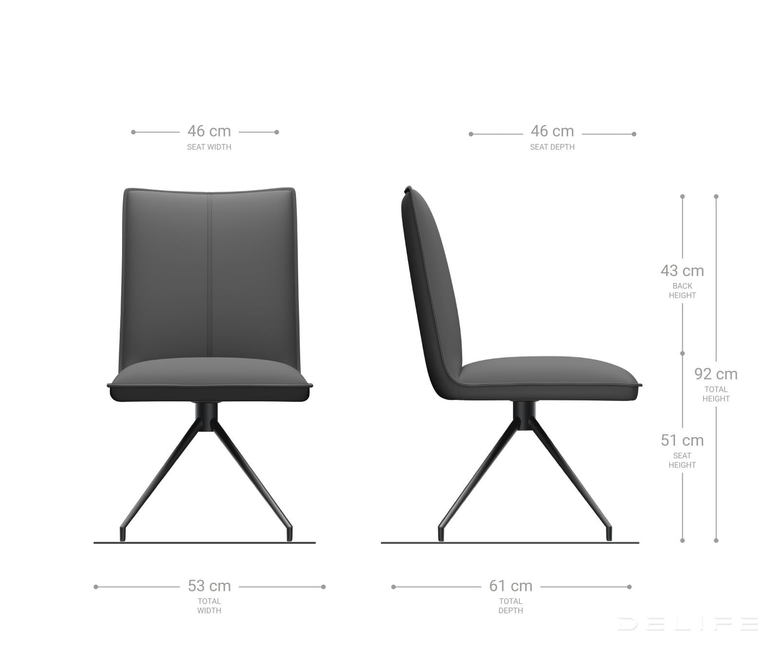 Jedilni stol Lelio, Material: Mikrofibra