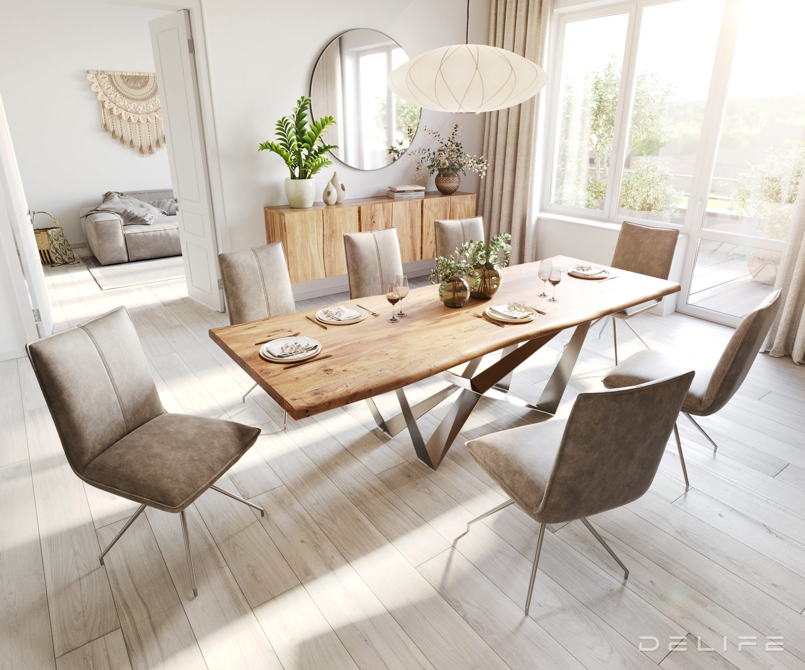 Jedilni stol Lelio, Material: Mikrofibra