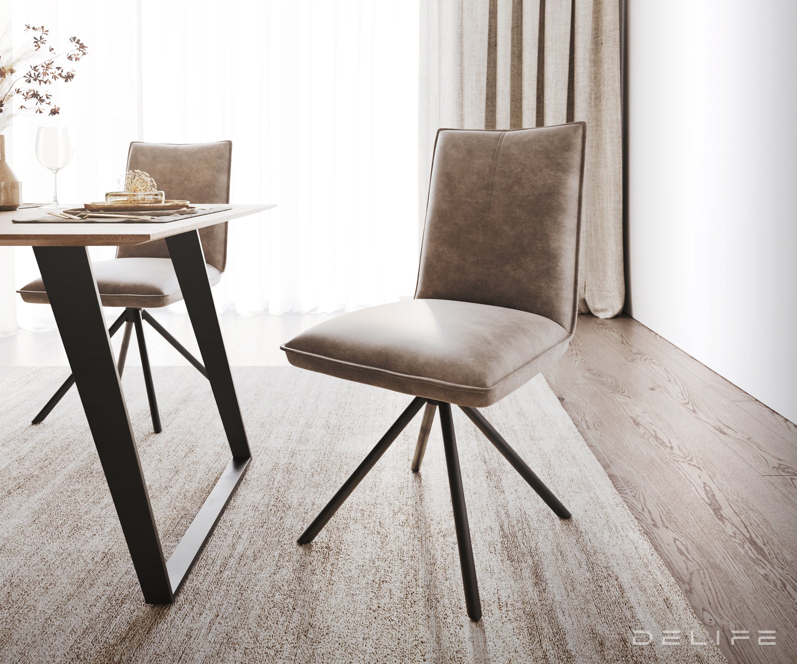 Jedilni stol Lelio, Material: Mikrofibra