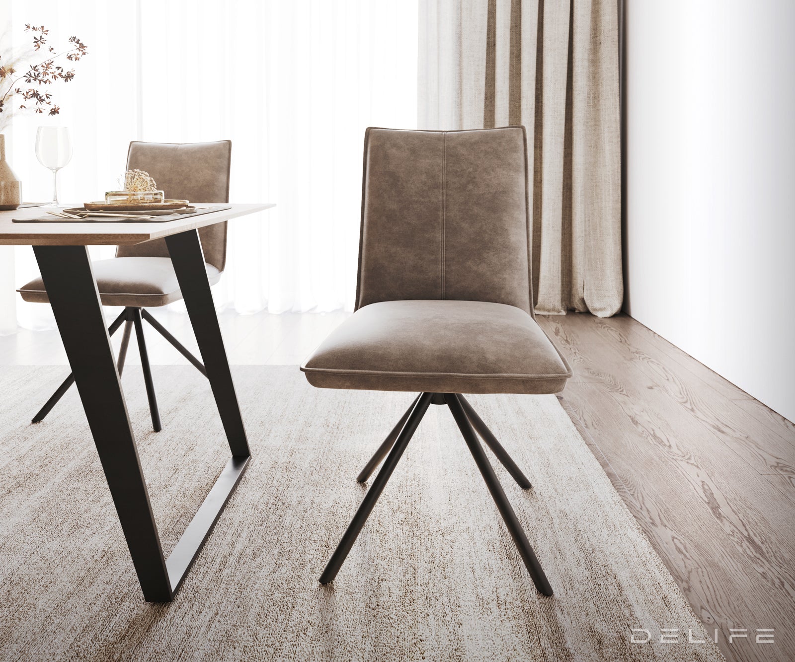 Jedilni stol Lelio, Material: Mikrofibra