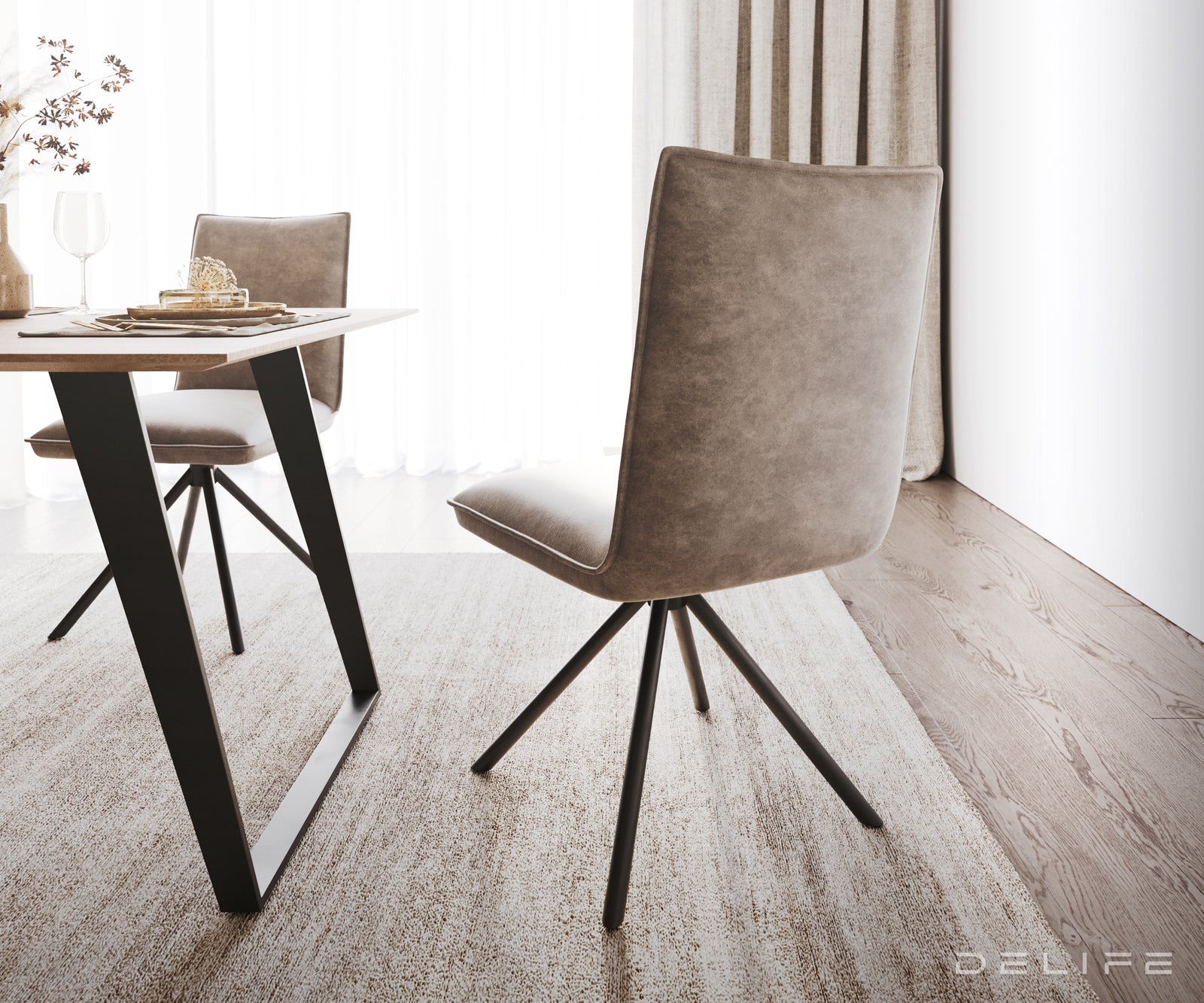 Jedilni stol Lelio, Material: Mikrofibra