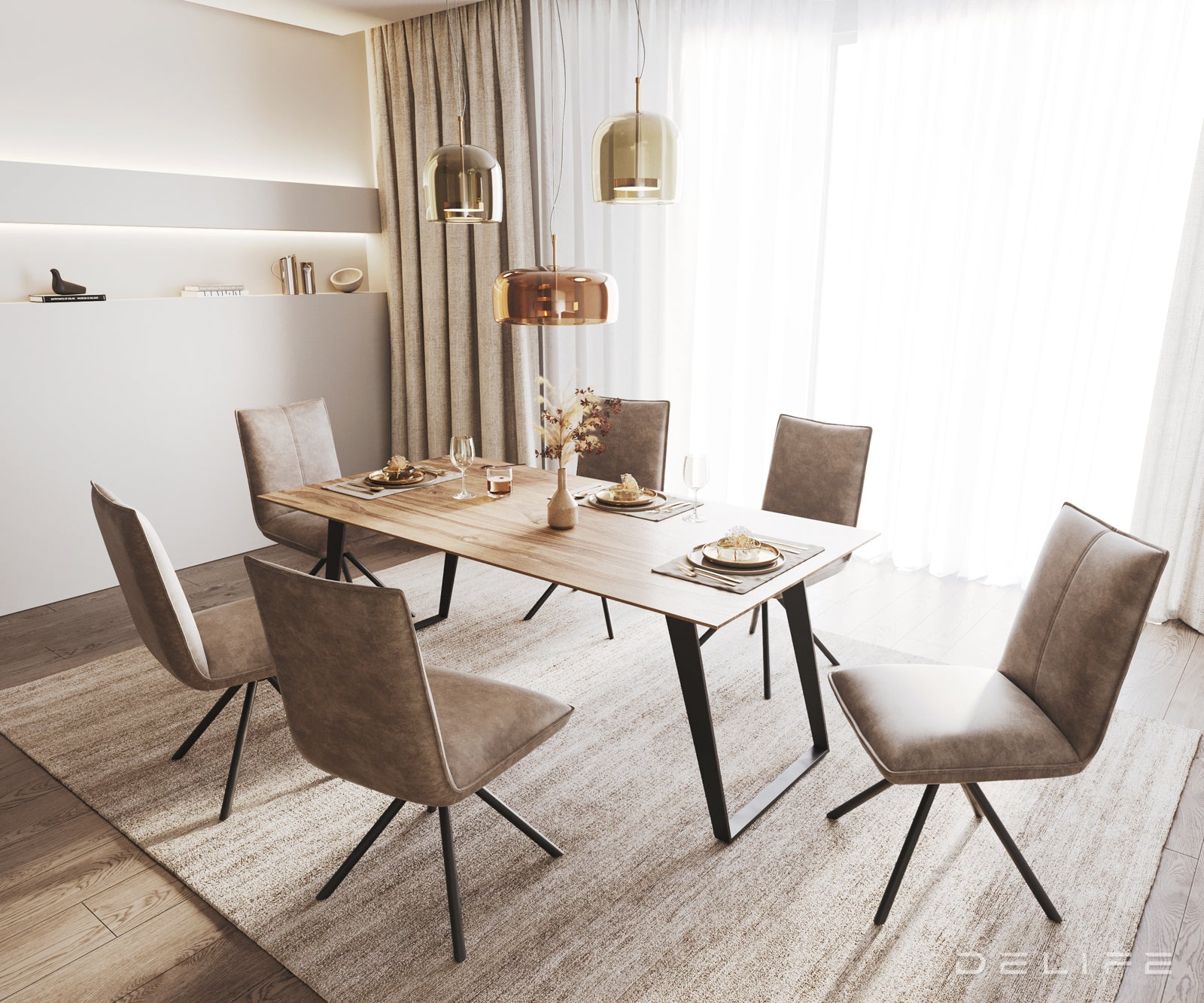 Jedilni stol Lelio, Material: Mikrofibra