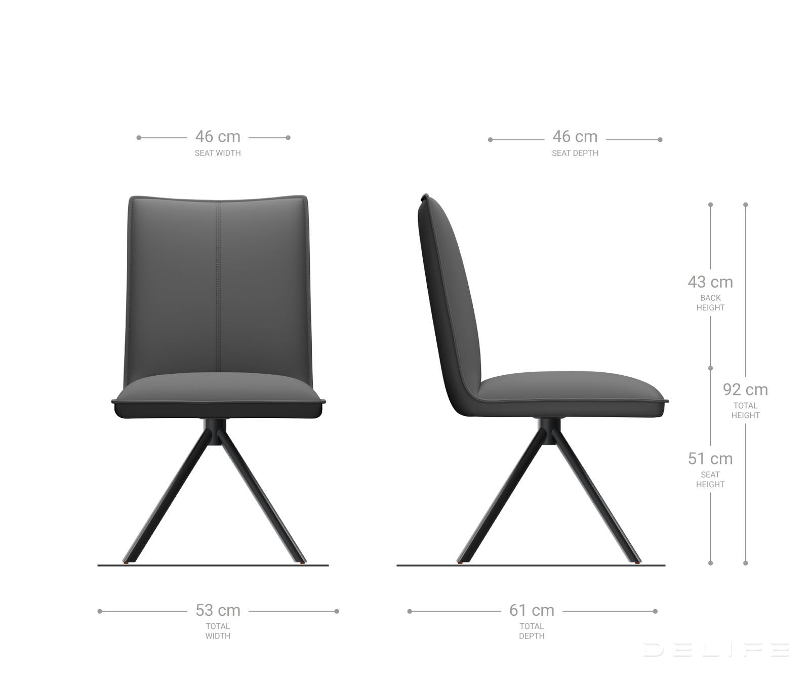 Jedilni stol Lelio, Material: Mikrofibra