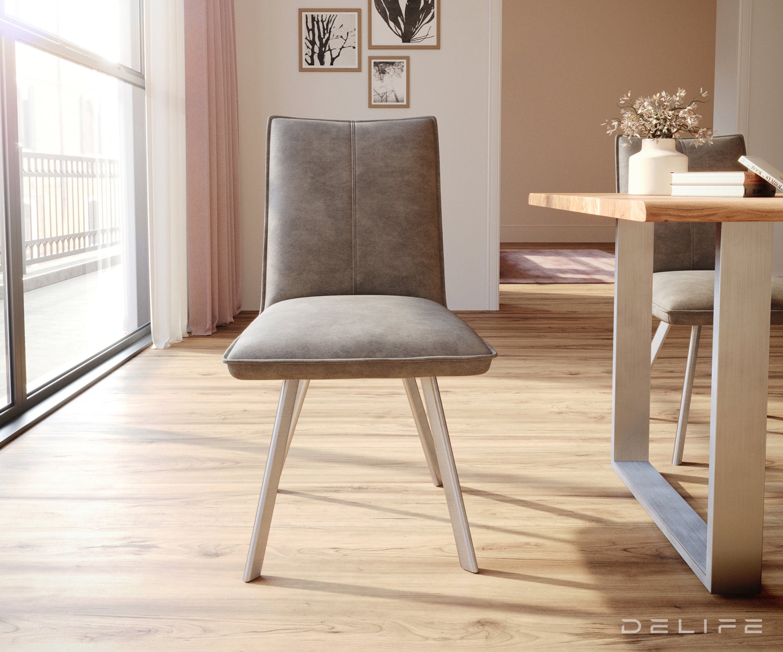 Jedilni stol Lelio, Material: Mikrofibra