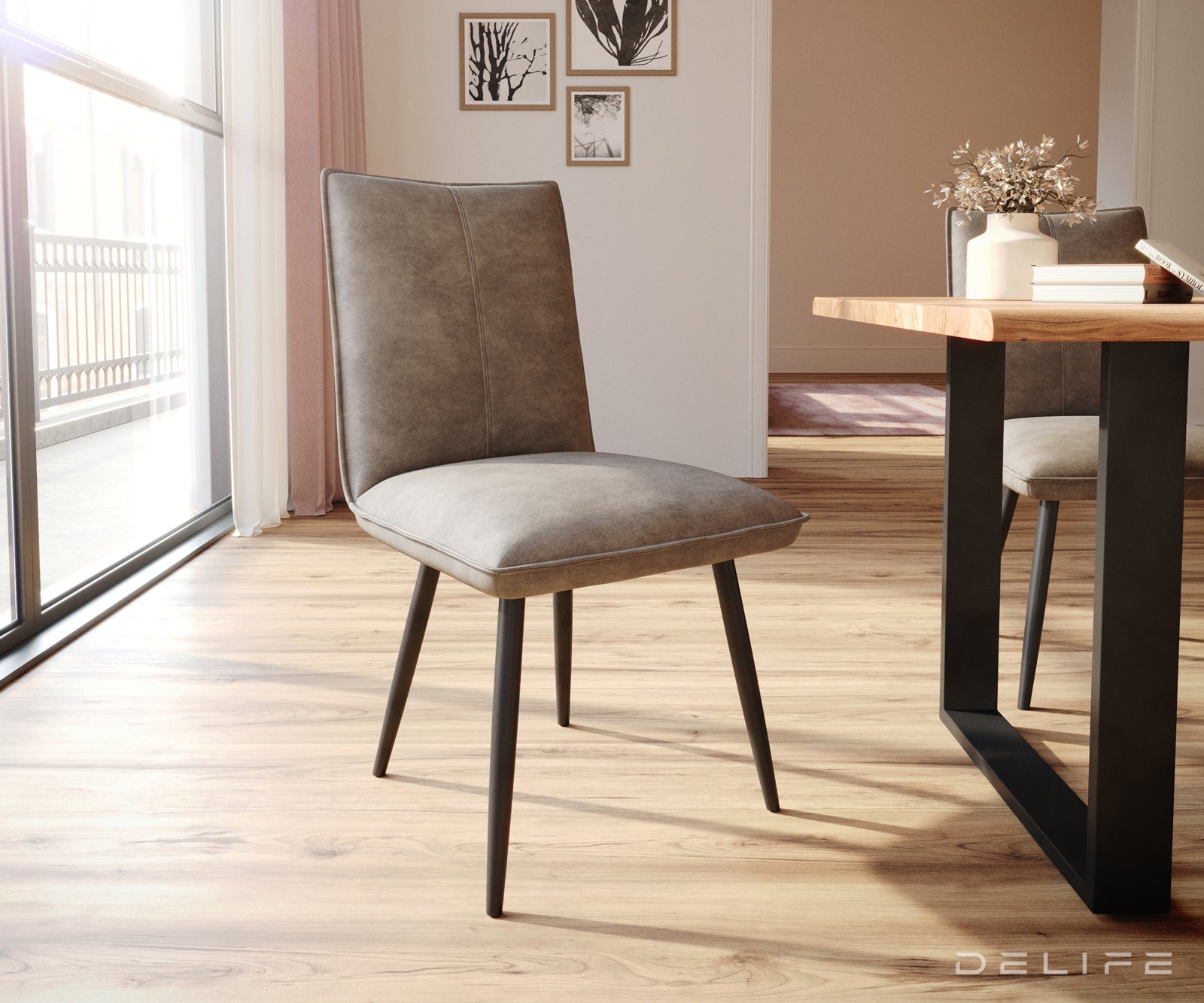 Jedilni stol Lelio, Material: Mikrofibra