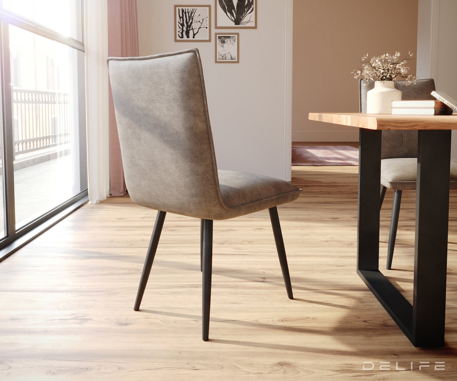 Jedilni stol Lelio, Material: Mikrofibra