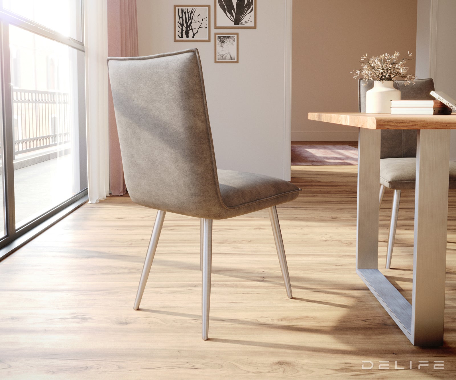 Jedilni stol Lelio, Material: Mikrofibra