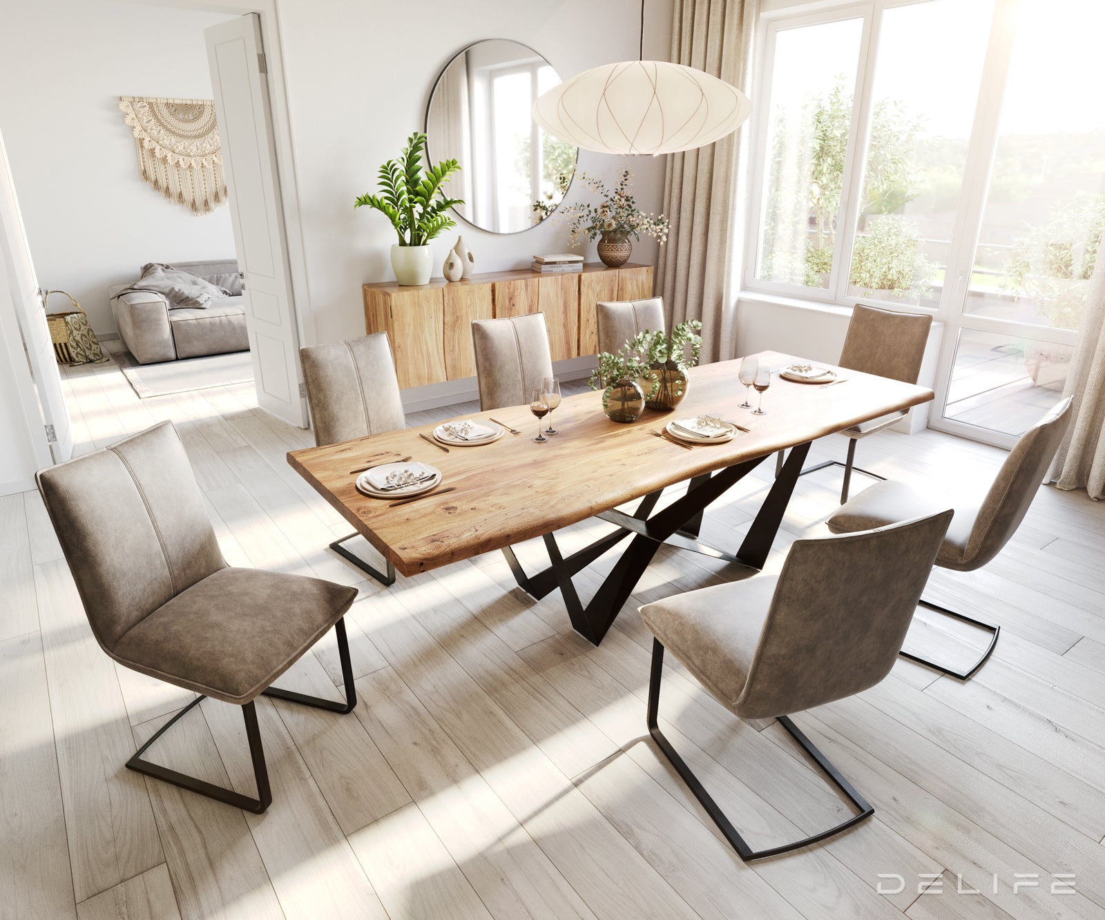 Jedilni stol Lelio, Material: Mikrofibra