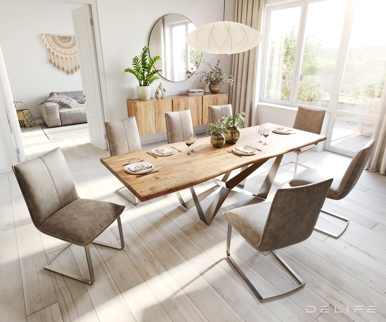 Jedilni stol Lelio, Material: Mikrofibra