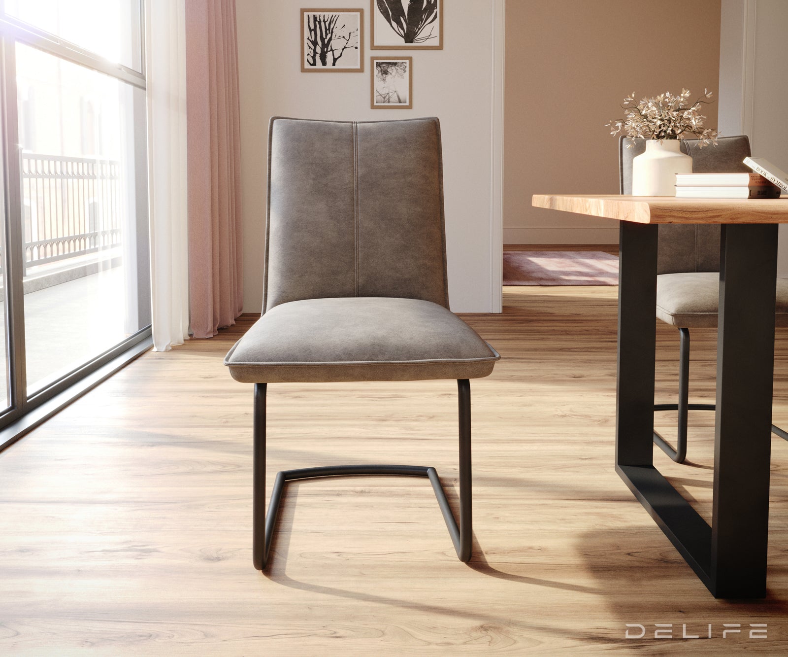 Jedilni stol Lelio, Material: Mikrofibra