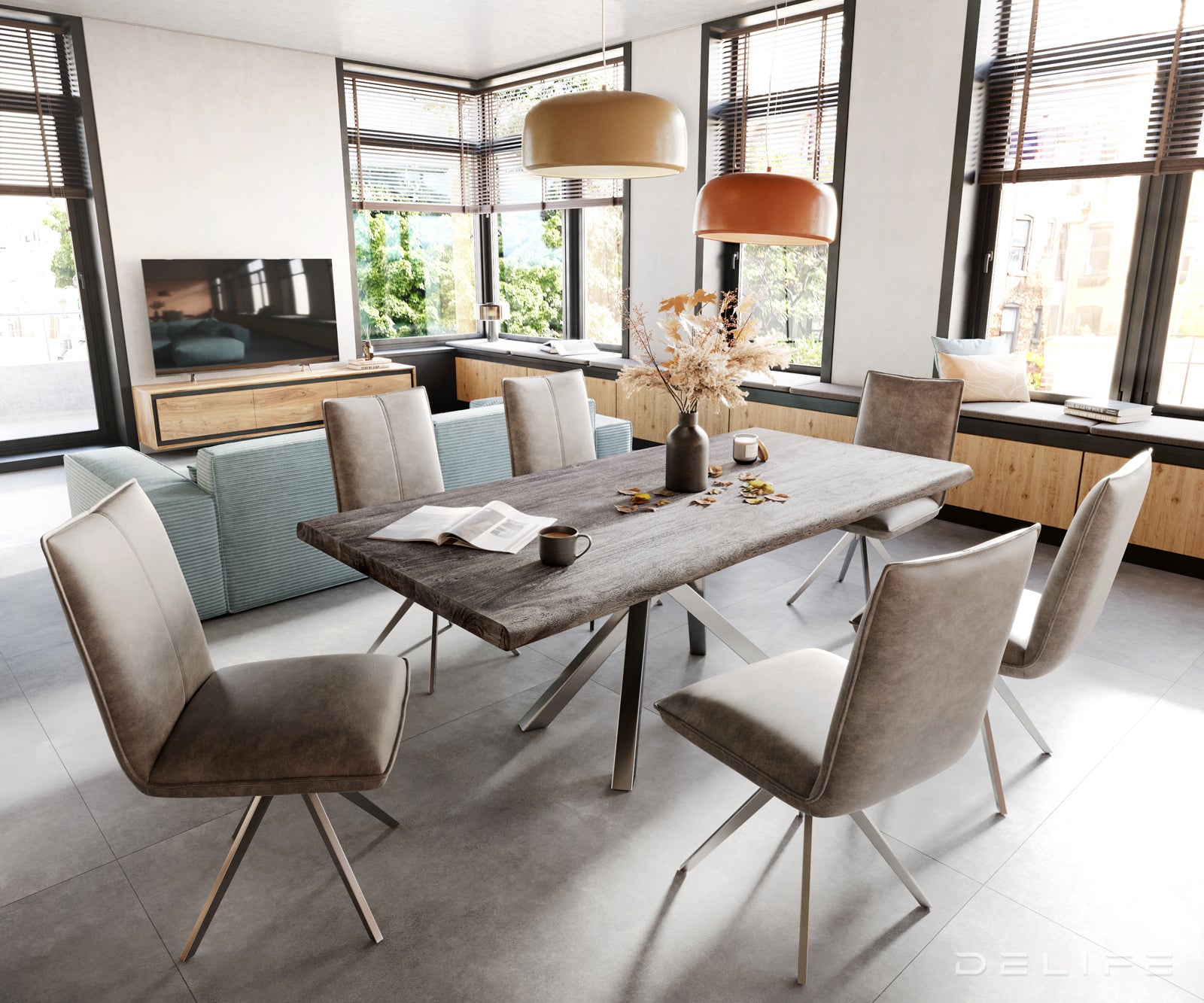 Jedilni stol Lelio, Material: Mikrofibra