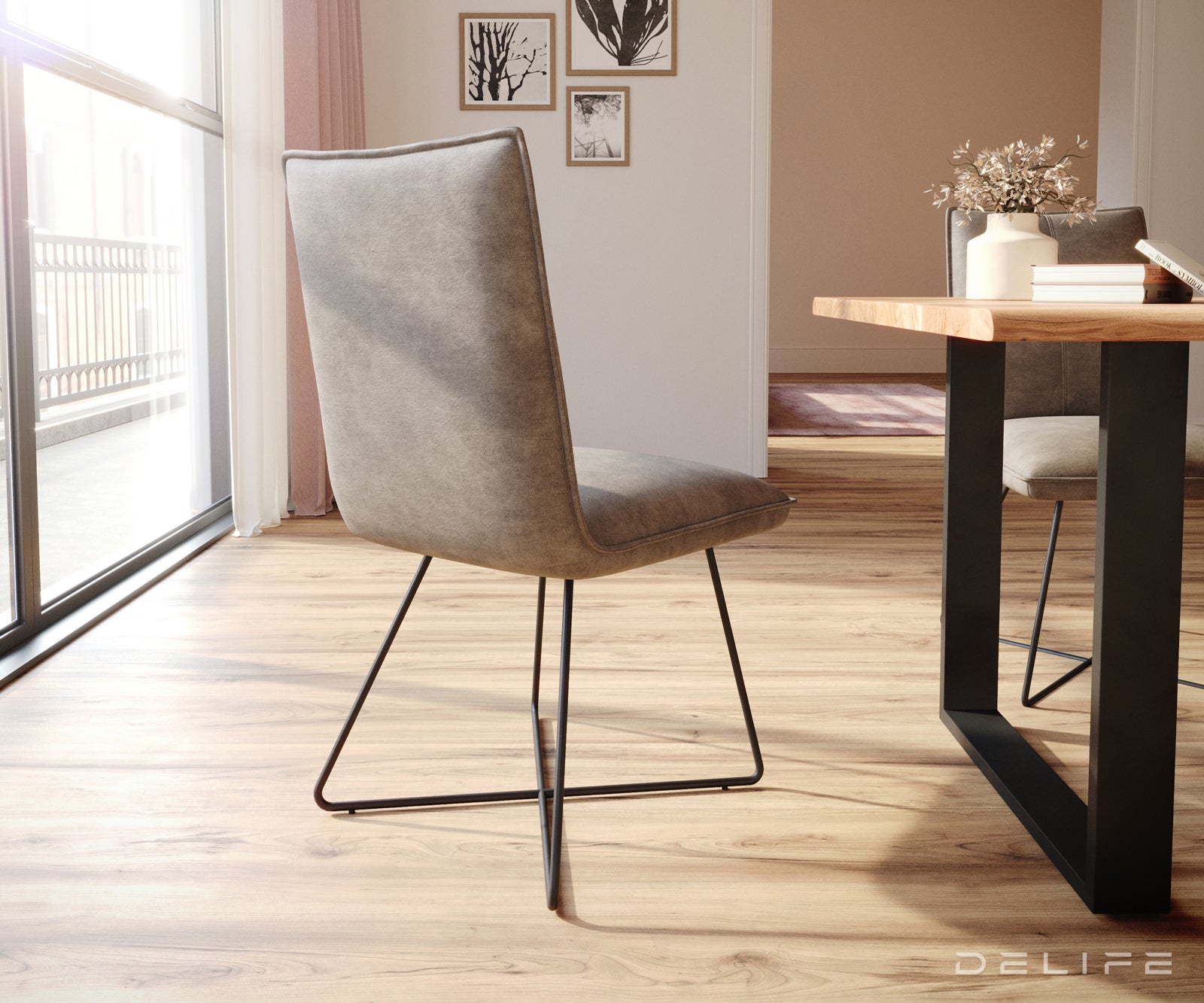 Jedilni stol Lelio, Material: Mikrofibra