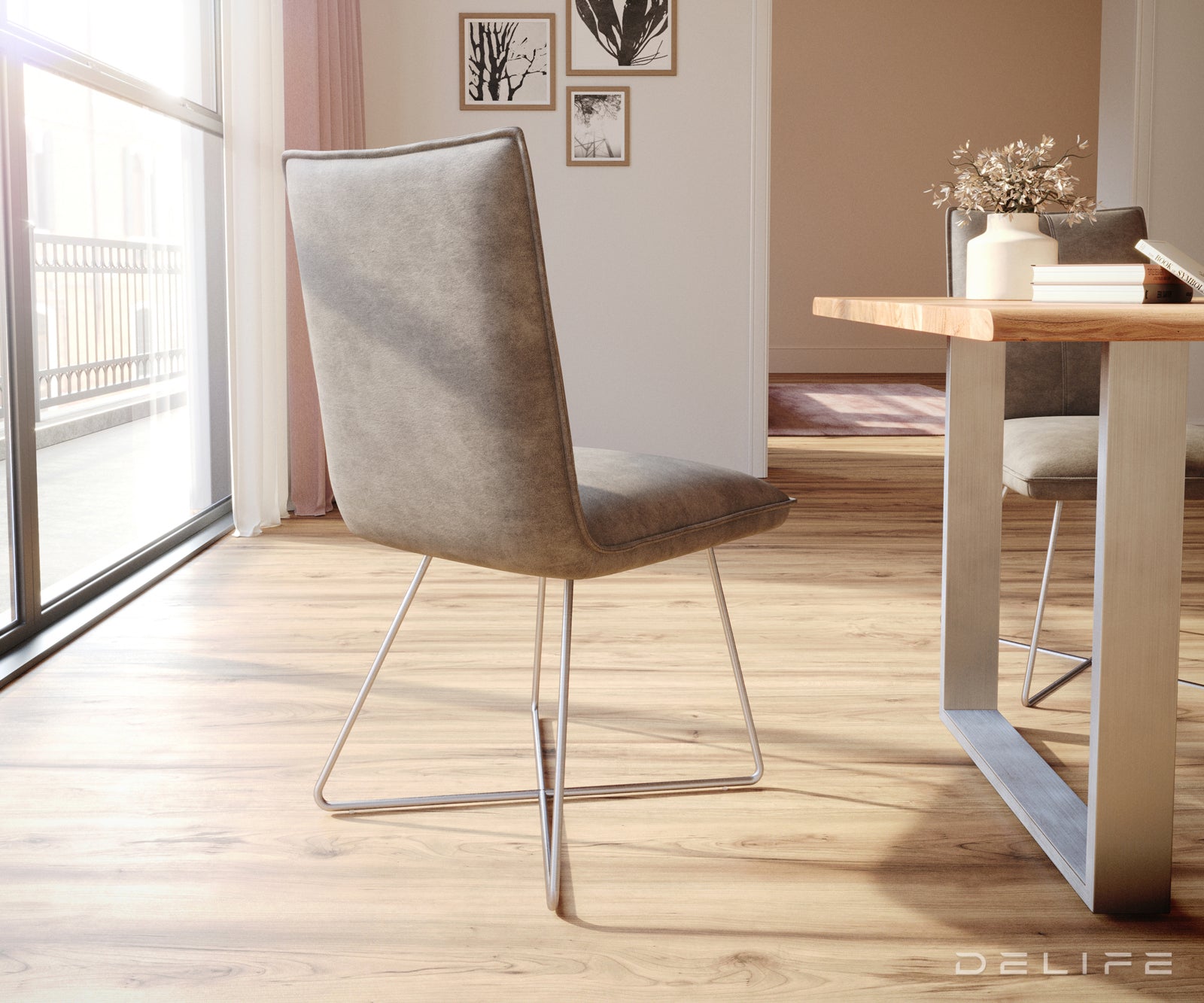 Jedilni stol Lelio, Material: Mikrofibra