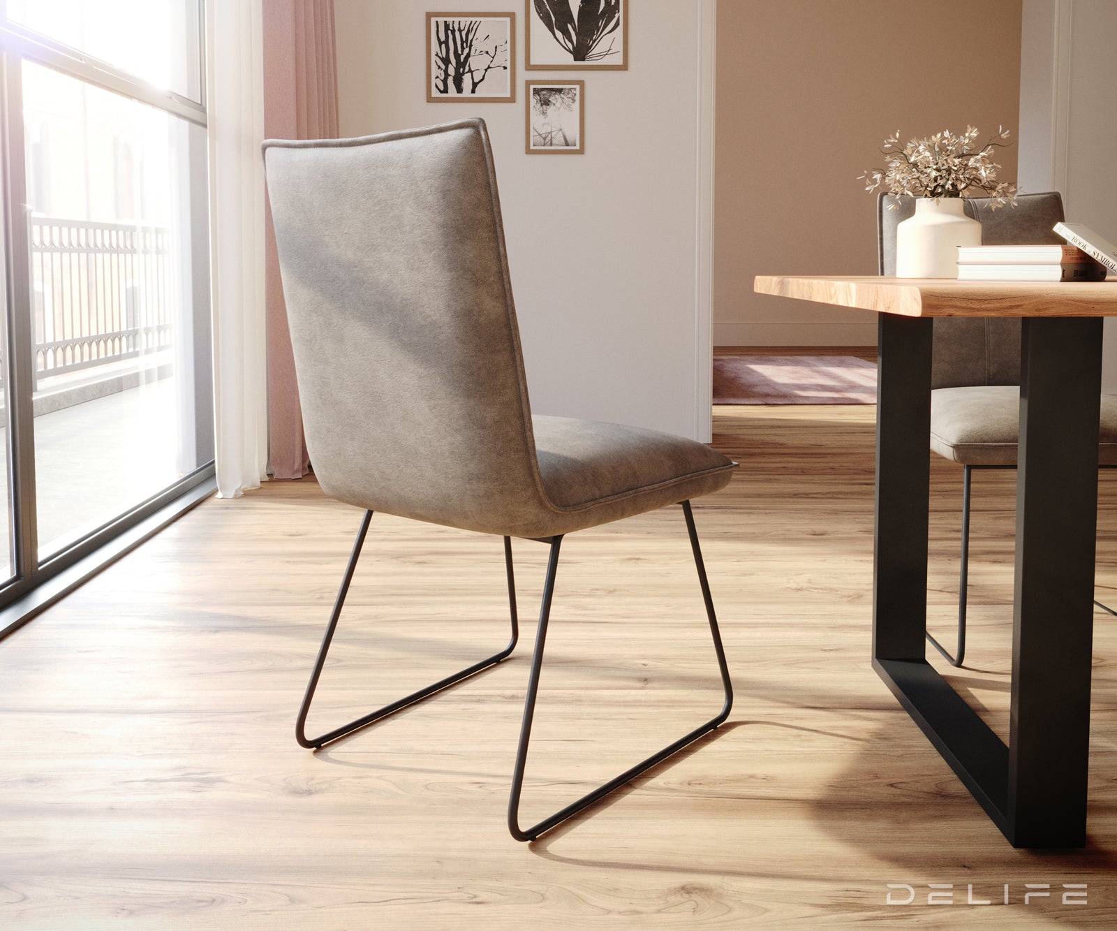 Jedilni stol Lelio, Material: Mikrofibra