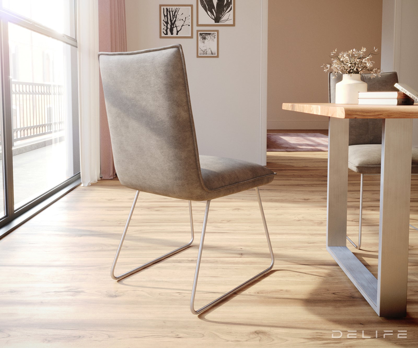 Jedilni stol Lelio, Material: Mikrofibra